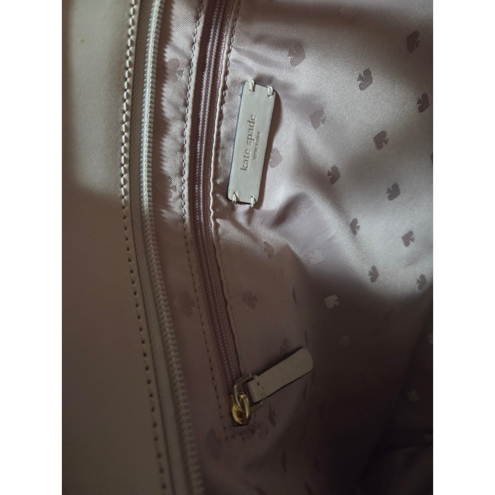 Kate Spade New York Two Tone Leather Tote Bag Cream Pink Colorblock Shoulder Bag - Picture 8 of 8